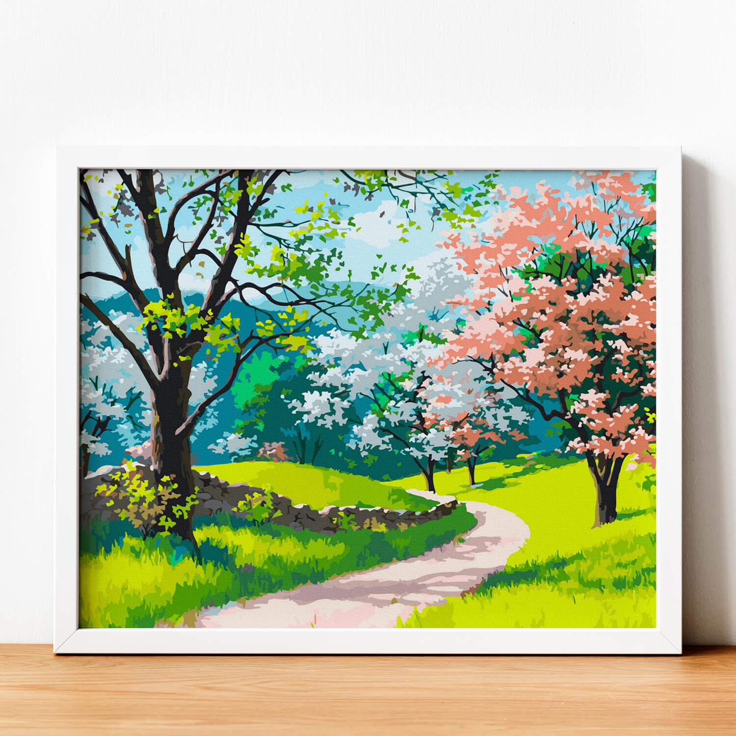 Tranh phong cảnh hoa anh đào Nhật Bản bên dòng sông Amia 1673 #30 Tranh phong cảnh hoa anh đào Nhật Bản bên dòng sông Amia 1673